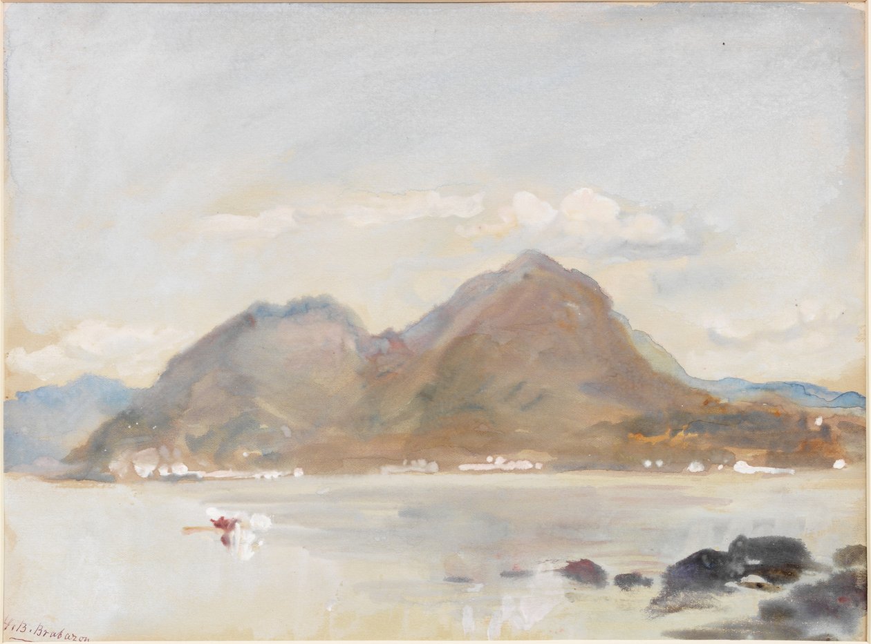 Sasso di Ferro (kropsfarve og akvarel på papir (på kort)) af Hercules Brabazon Brabazon