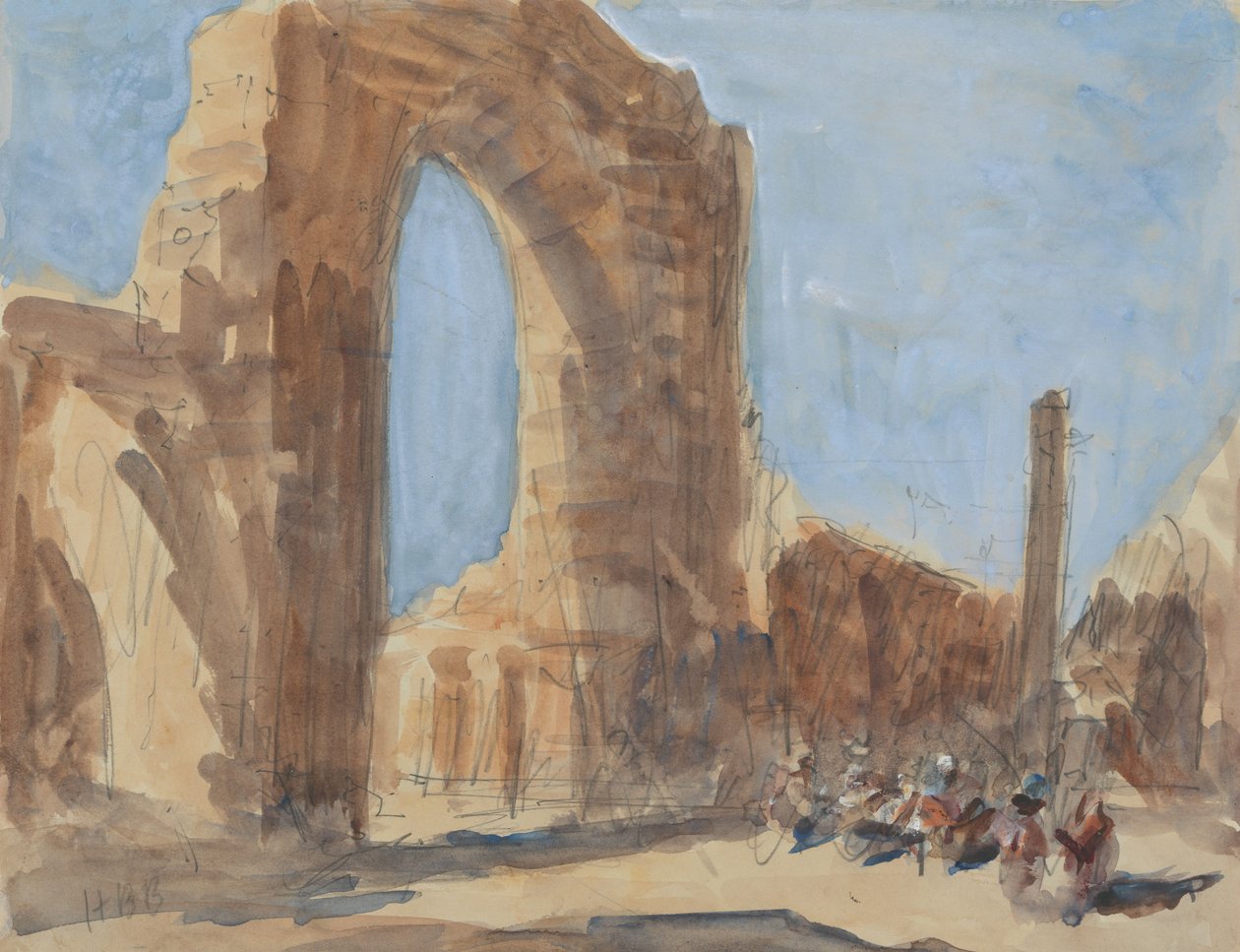 Quwwat-ul-Islam-moskéen og jernsøjlen i Delhi, Qutb Minar-komplekset af Hercules Brabazon Brabazon