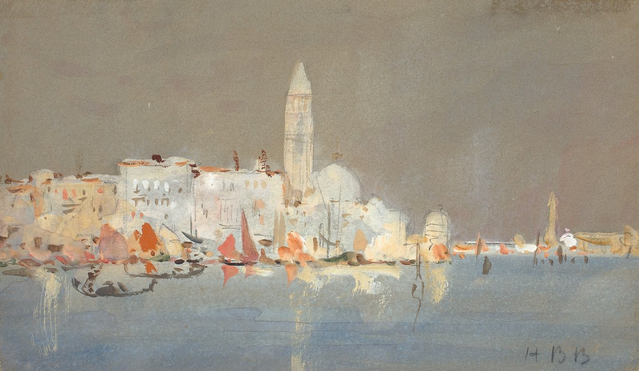 Venetiansk Capriccio med en Campanile. af Hercules Brabazon Brabazon