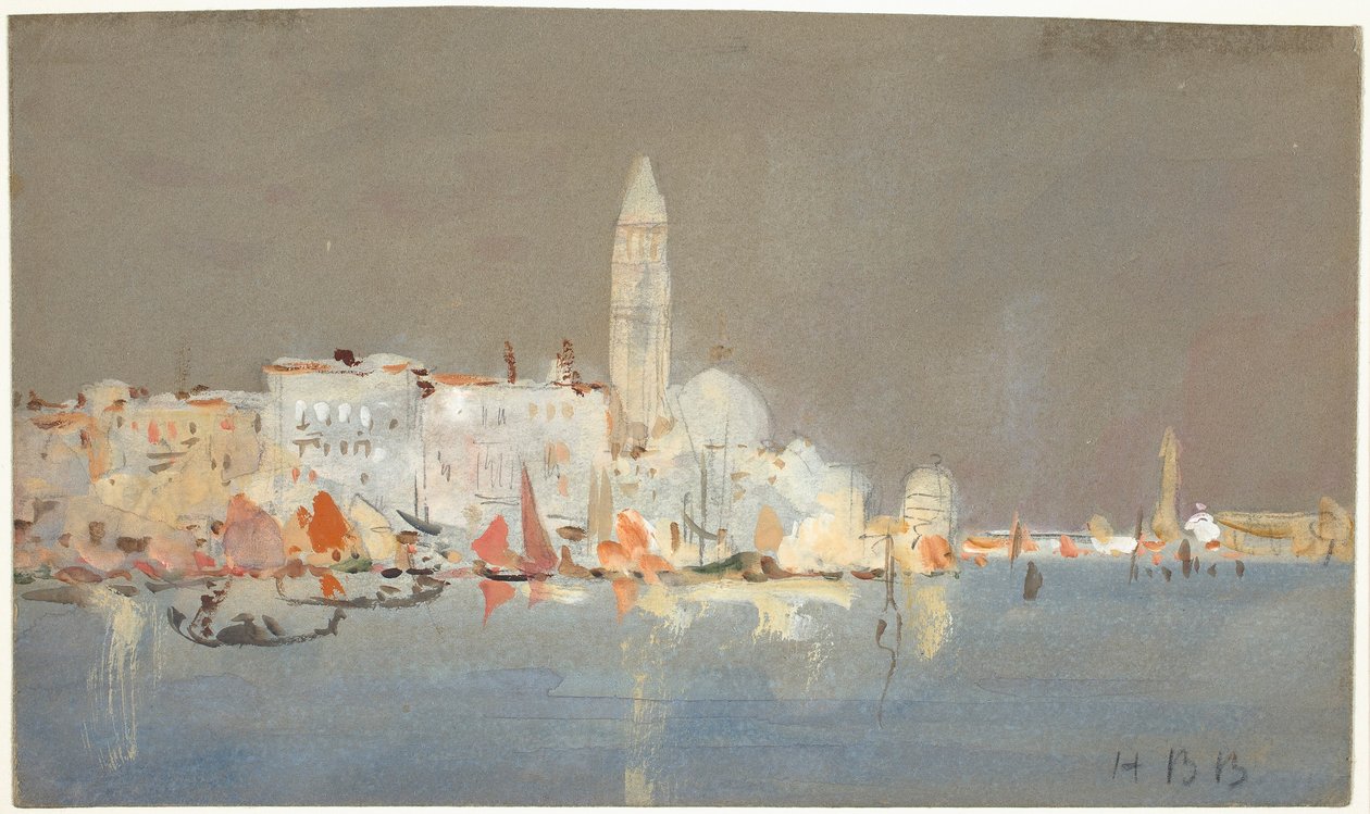 Venetiansk capriccio med en kampanile af Hercules Brabazon Brabazon