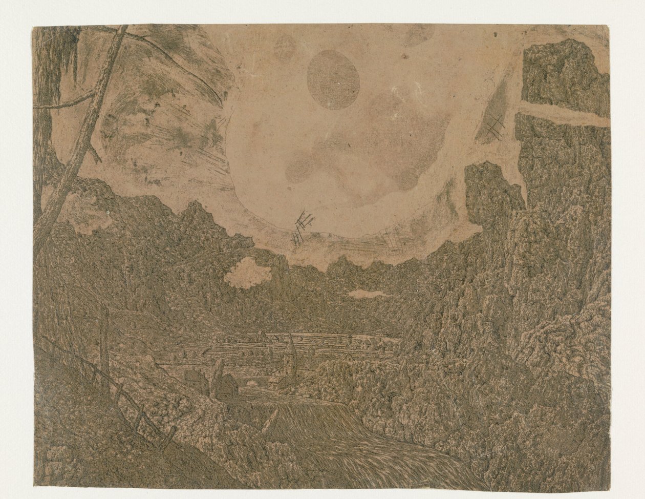 Landskab med et vandfald, anden version Landskab med et vandfald: anden version af Hercules Segers