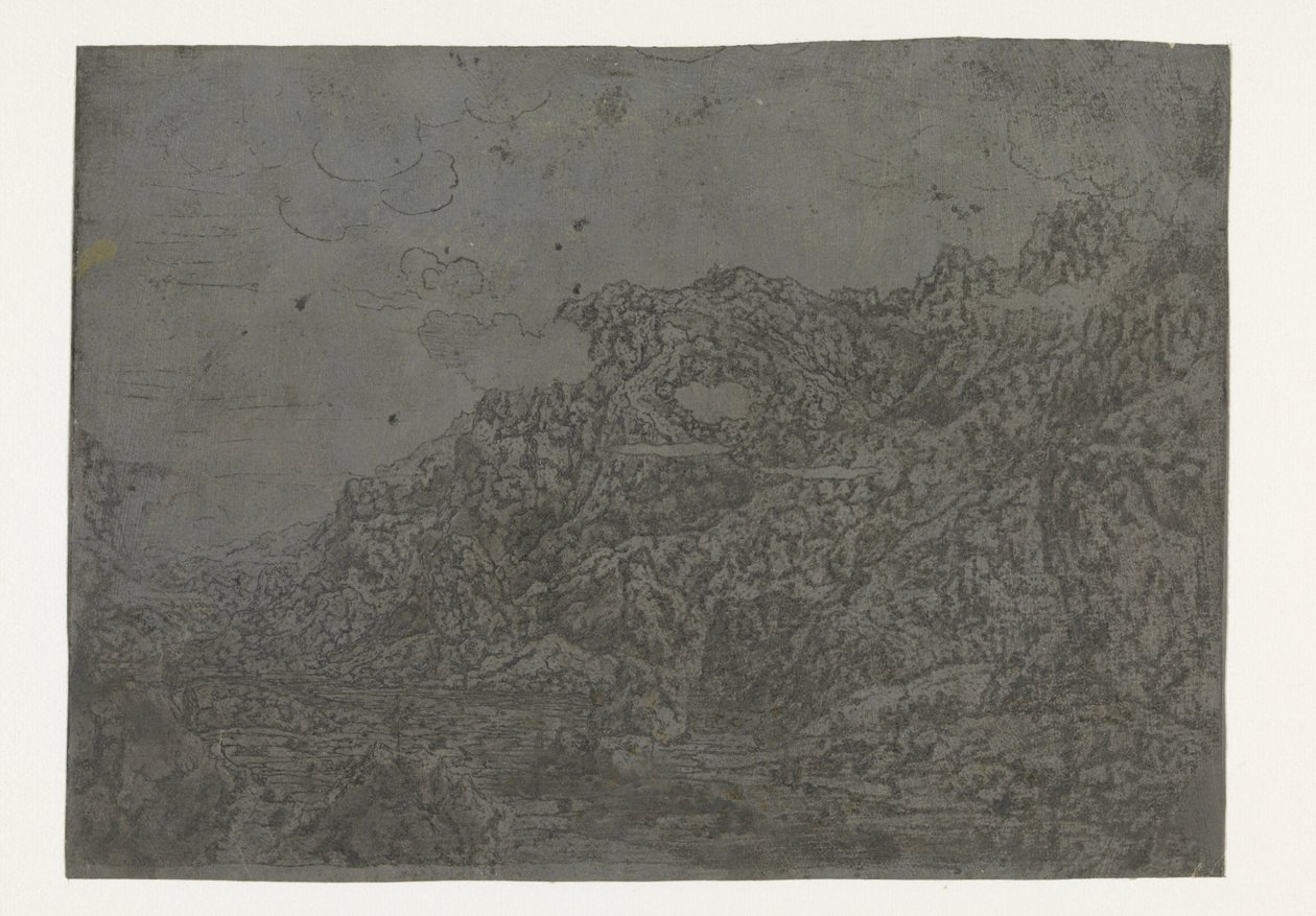 Klippelandskab med lave skyer Rocky Valley med lave skyer af Hercules Segers