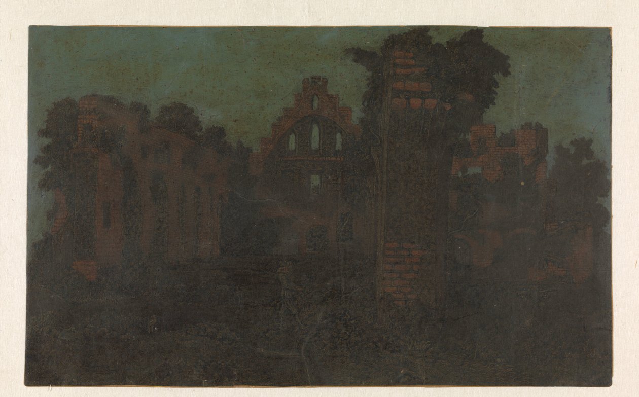 Ruinerne af klosteret Rijnsburg, stor udgave Ruinerne af klosteret Rijnsburg fra syd: stor udgave af Hercules Segers