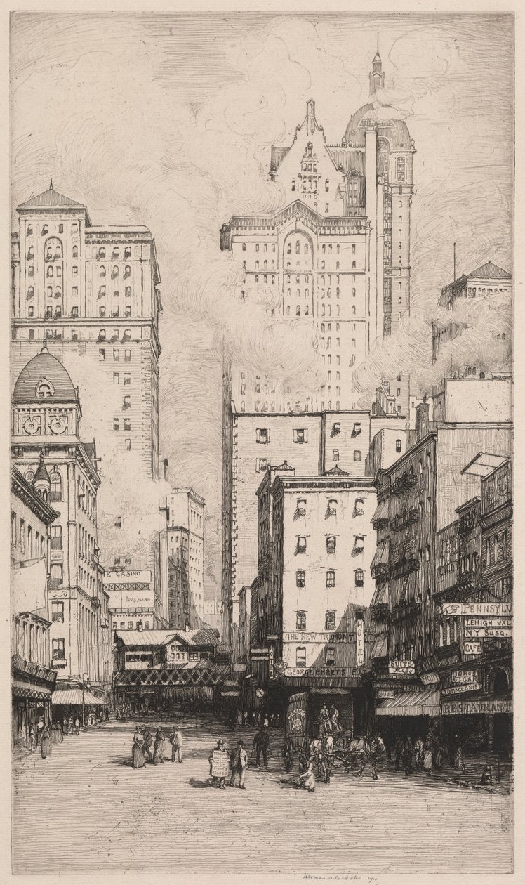 Cortland Street, New York af Herman Armour Webster