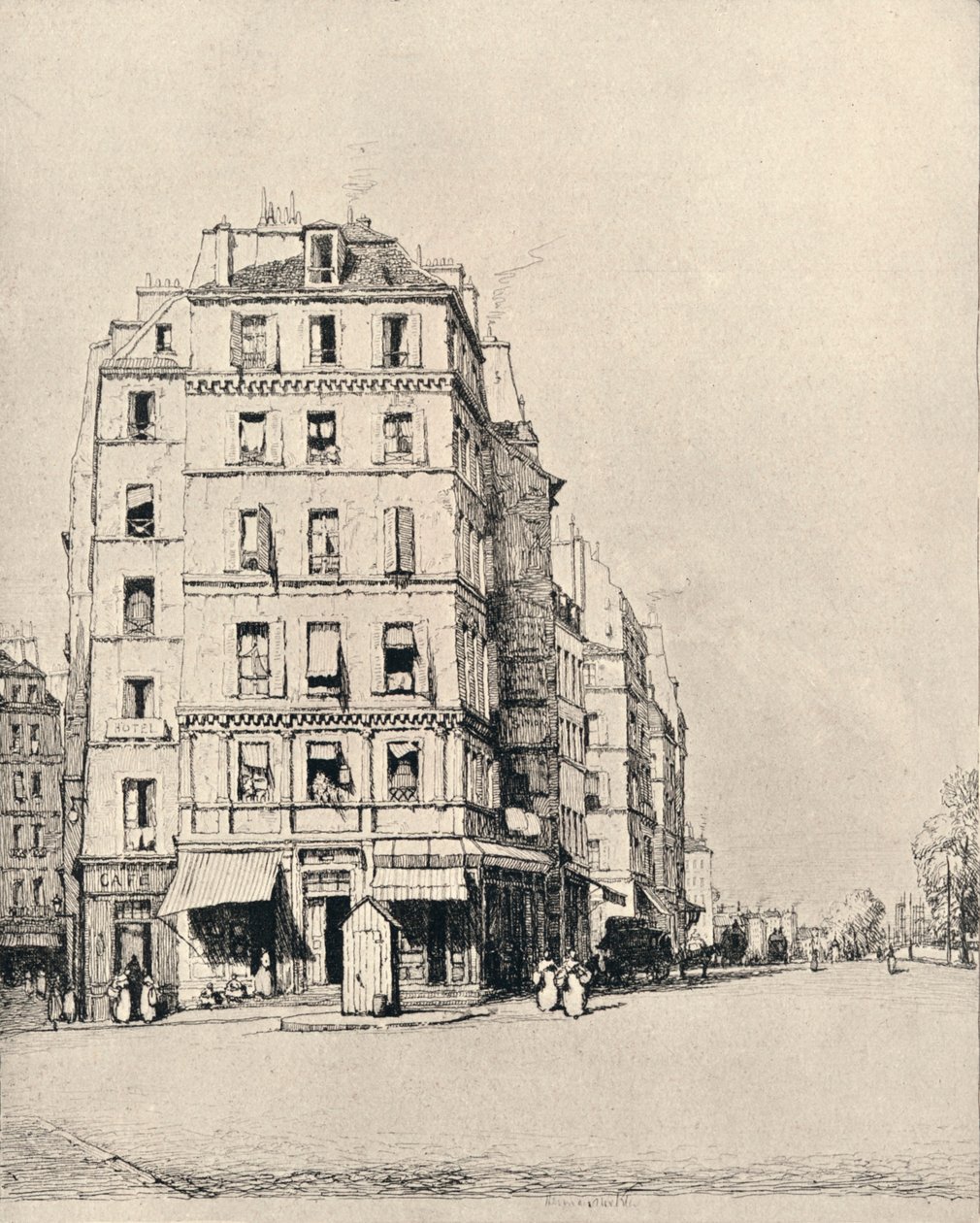 Gamle huse på kajen, 1915 af Herman Armour Webster