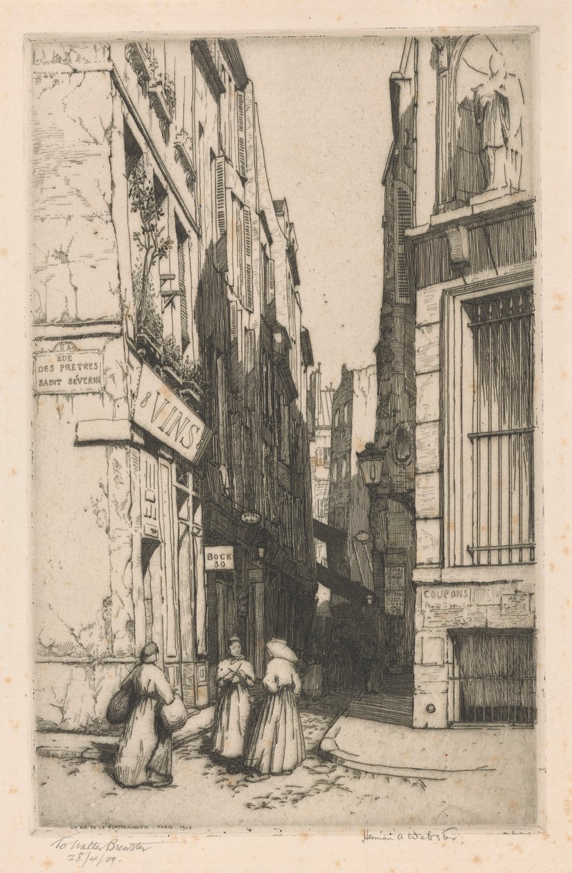 Rue de la Parcheminerie, Paris af Herman Armour Webster