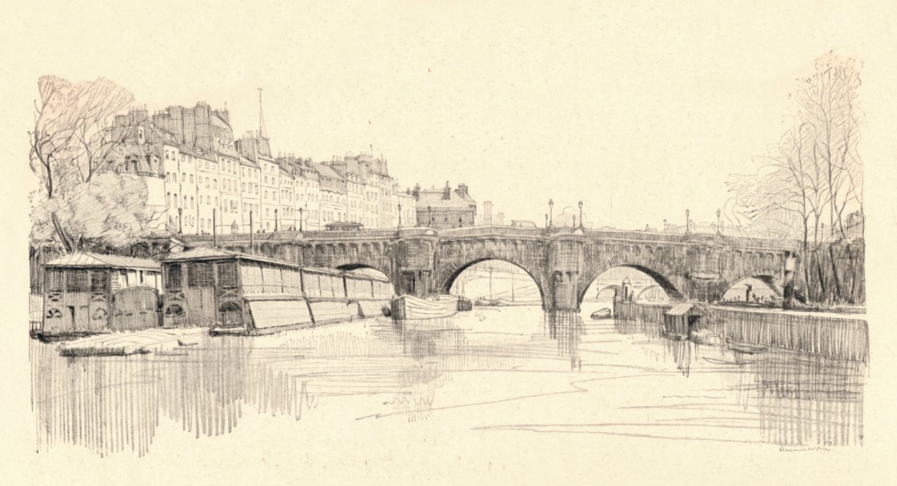 Pont Neuf set fra sluserne, 1915 af Herman Armour Webster