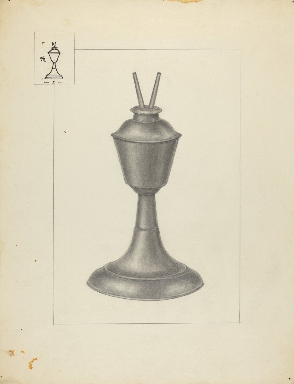 Camphen lampe af Herman Bader