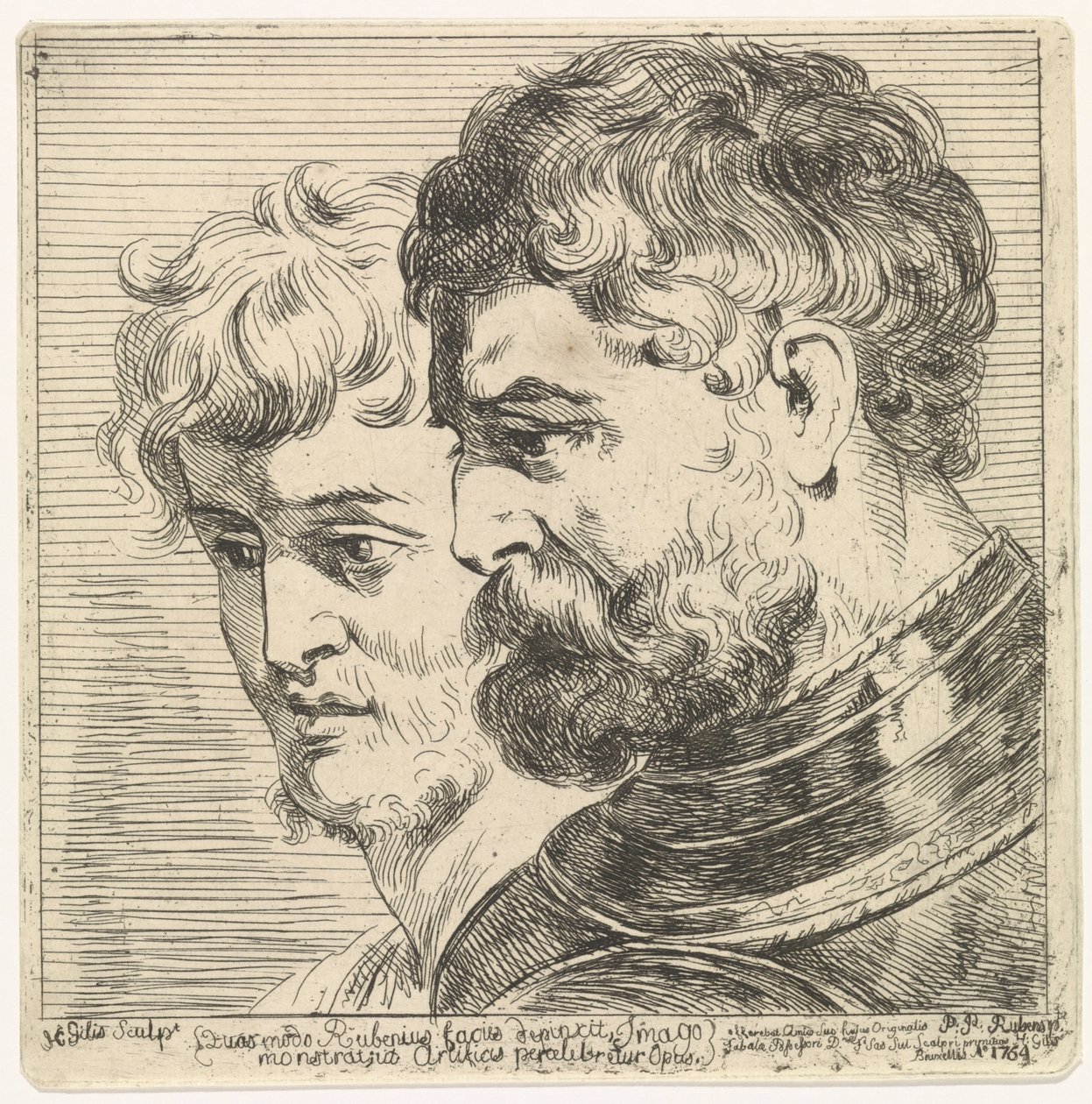 Studie af to hoveder af Herman Gillis