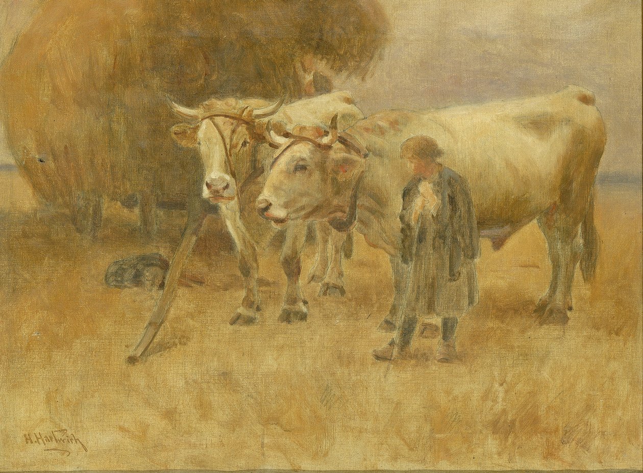 Skitse til The Harvesters, 1907. af Herman Hartwich