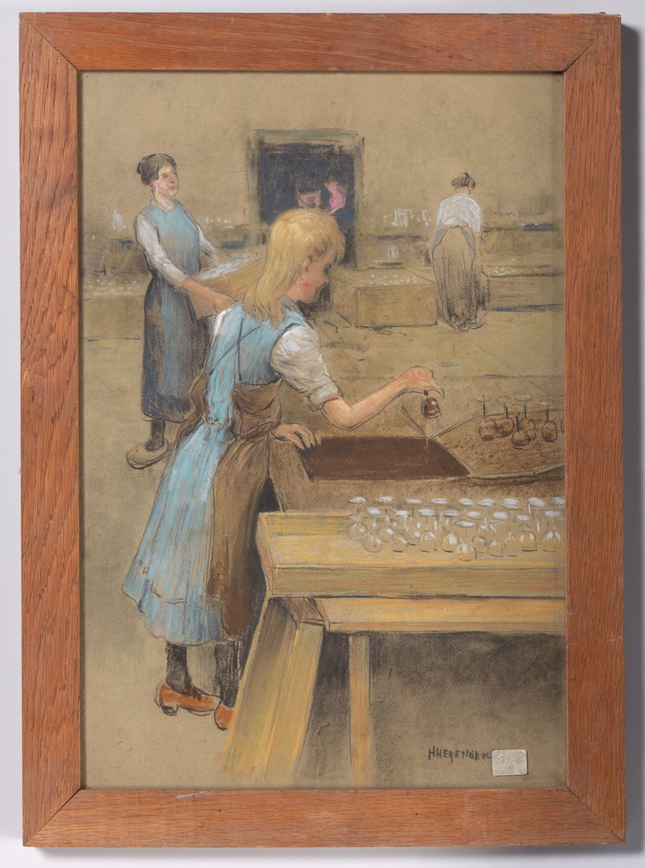 Dyppe glas i et asfaltbad af Herman Heijenbrock
