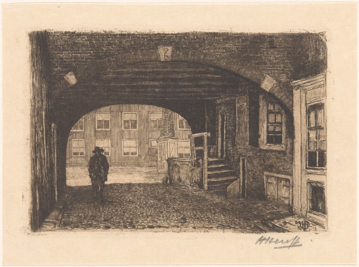 Peters port i Amsterdam af Herman Heuff (signed by artist)