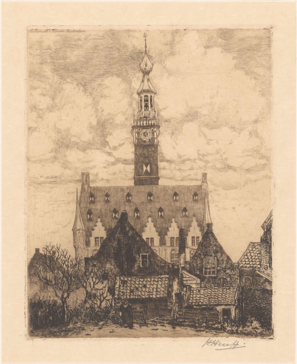 Veere Rådhus af Herman Heuff (signed by artist)