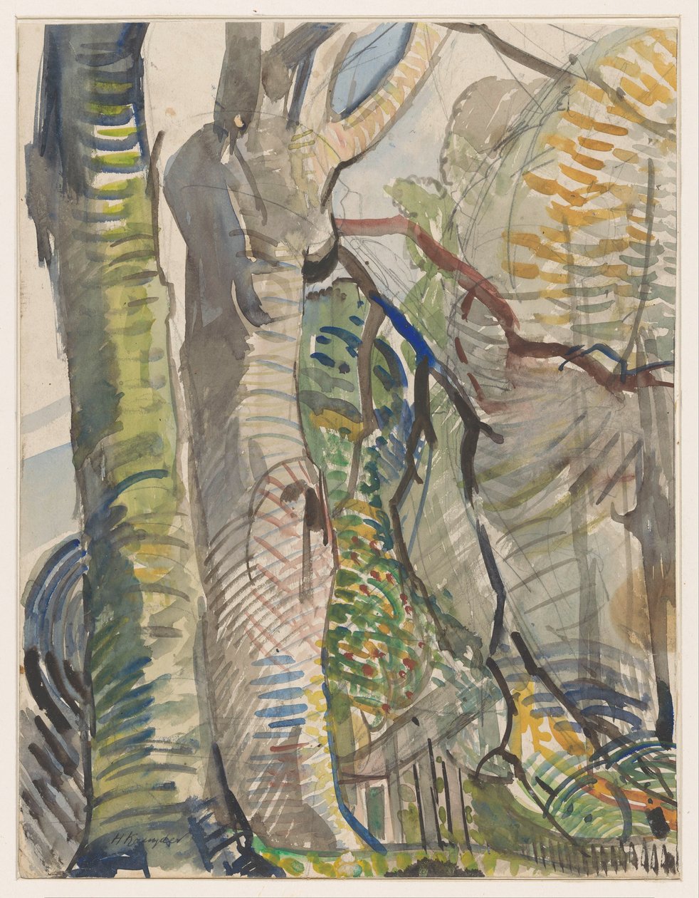 skovlandskab af Herman Kruyder (signed by artist)