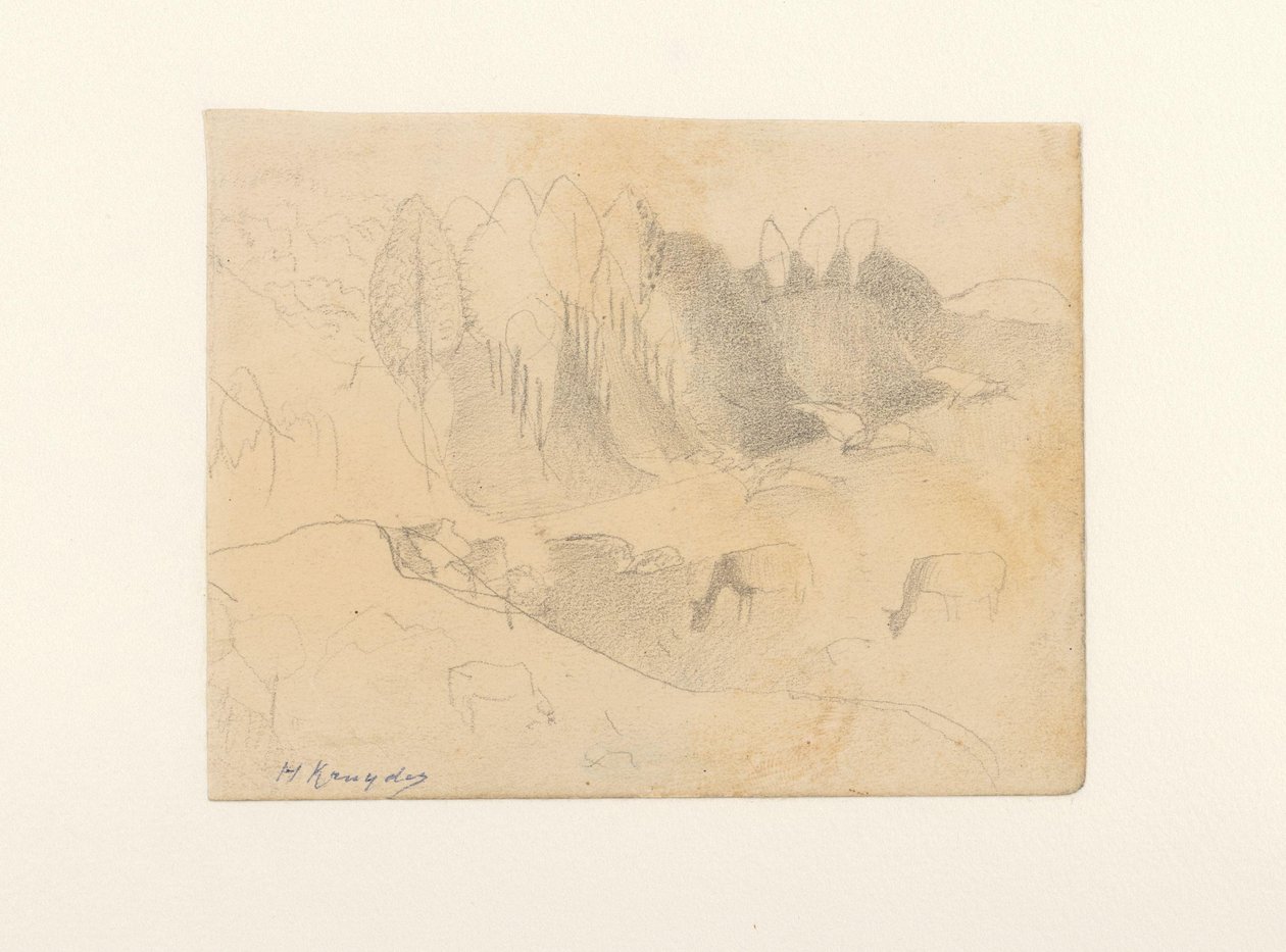 Dal med græssende kvæg af Herman Kruyder (signed by artist)