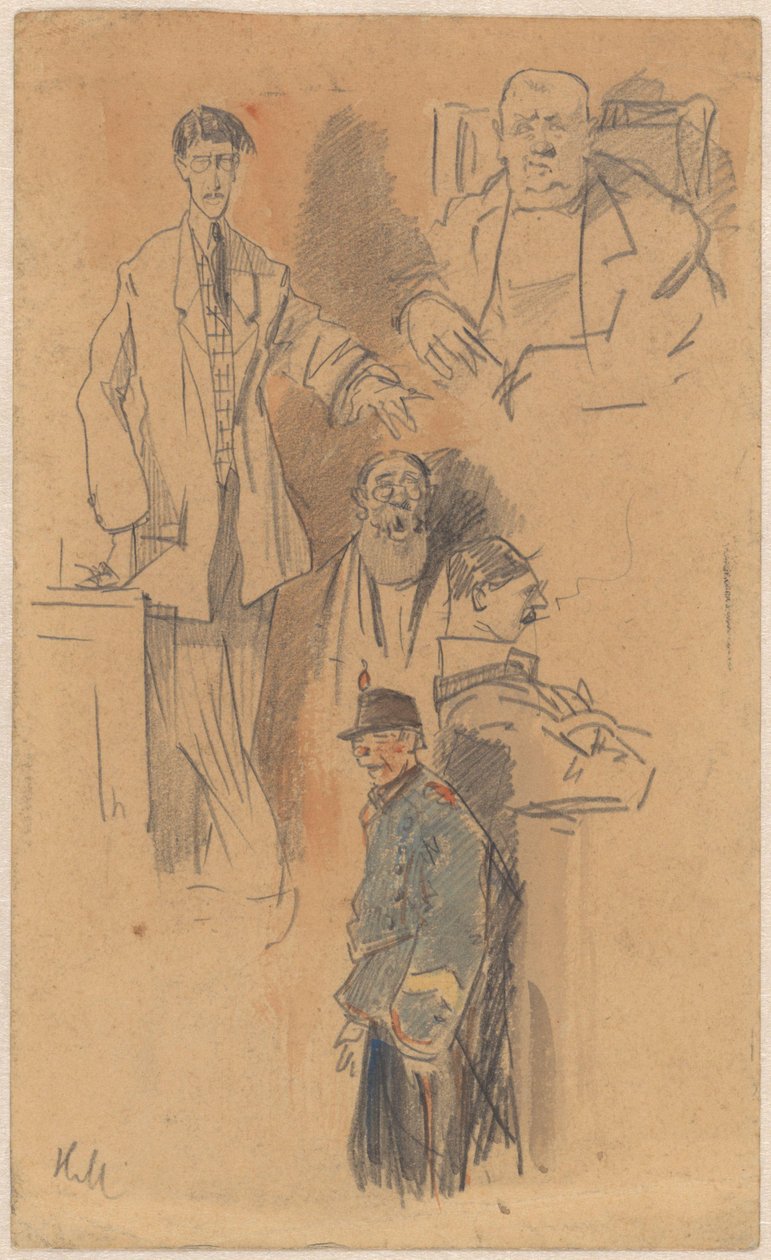 Portræt af Jan Hamdorf og W. van der Pluym af Herman Moerkerk