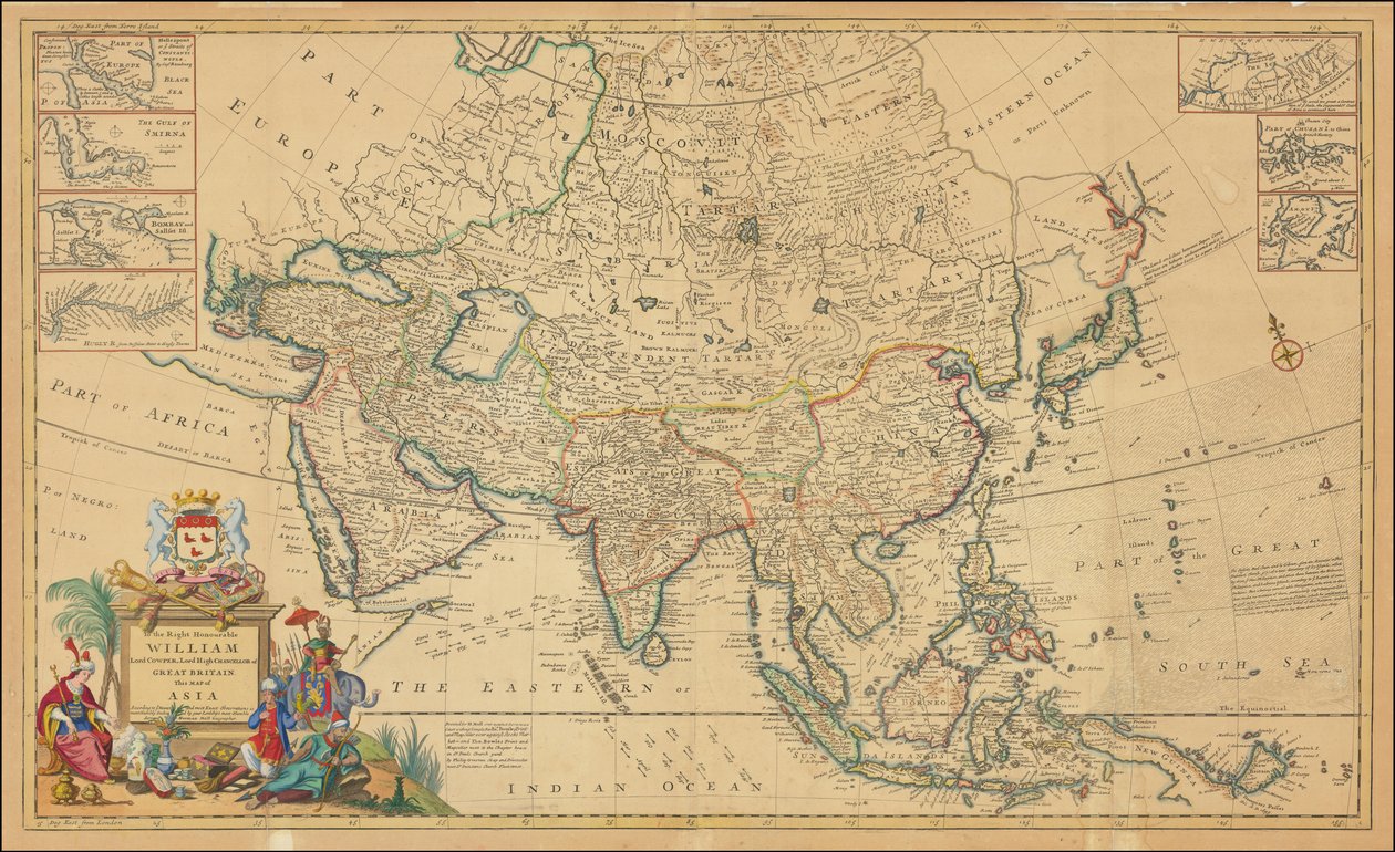1730-kort over Asien af Herman Moll af Herman Moll