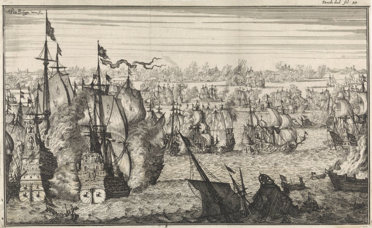Slaget ved Duins, 1639 af Herman Padtbrugge
