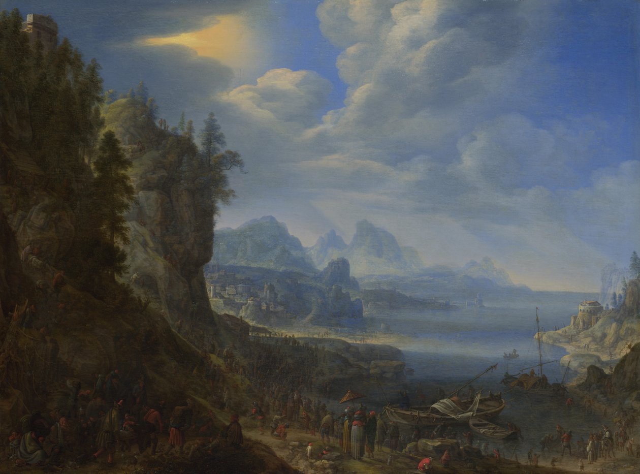 Kristus underviser fra Saint Peters Boat på Genesarets sø, 1667 af Herman Saftleven