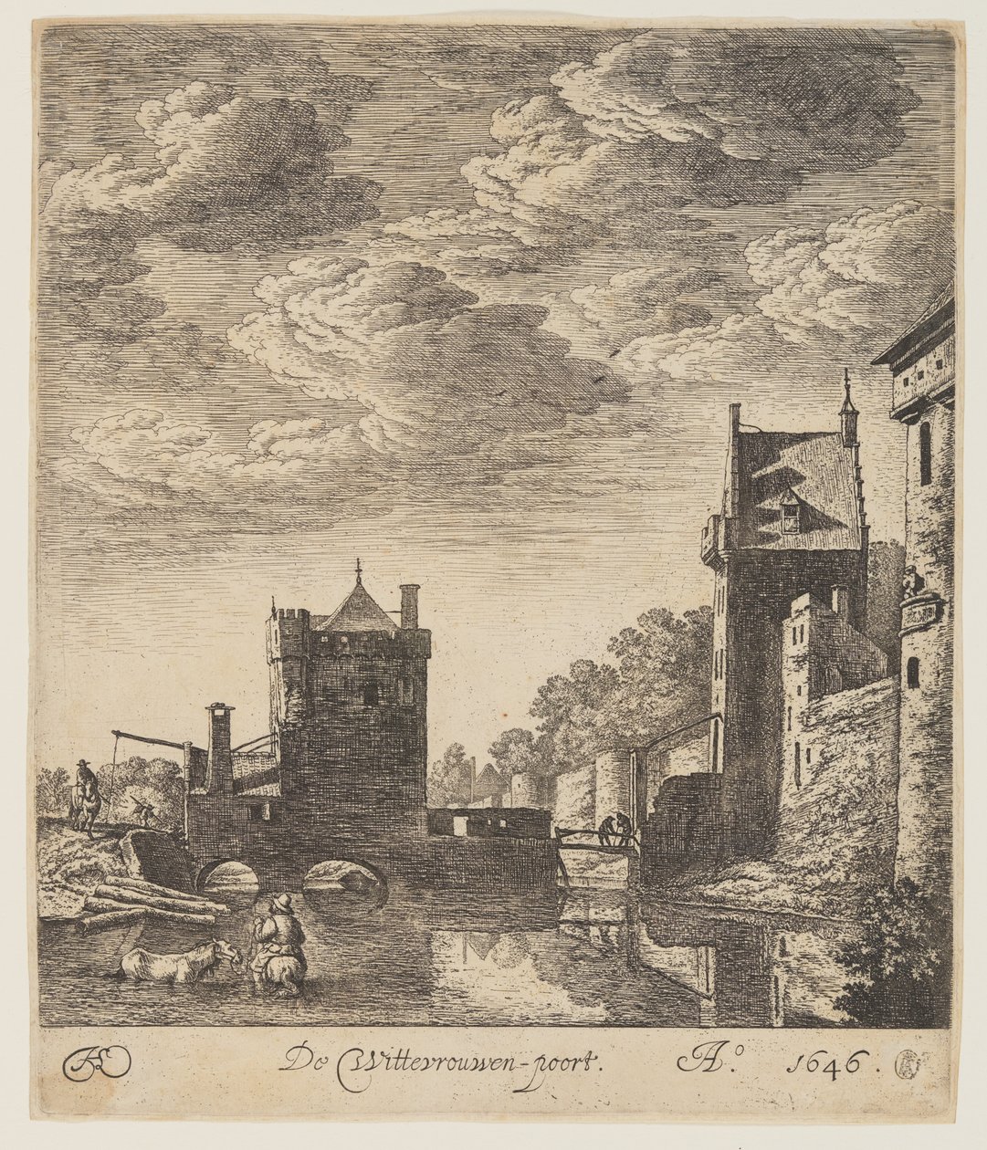 Wittevrouwen-porten i Utrecht af Herman Saftleven