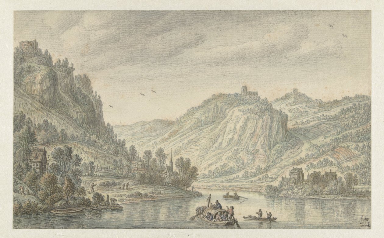 Rhinen ved Drachenfels af Herman Saftleven