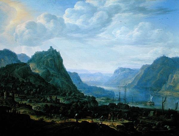 Udsigt over Rhinen af Herman the Younger Saftleven