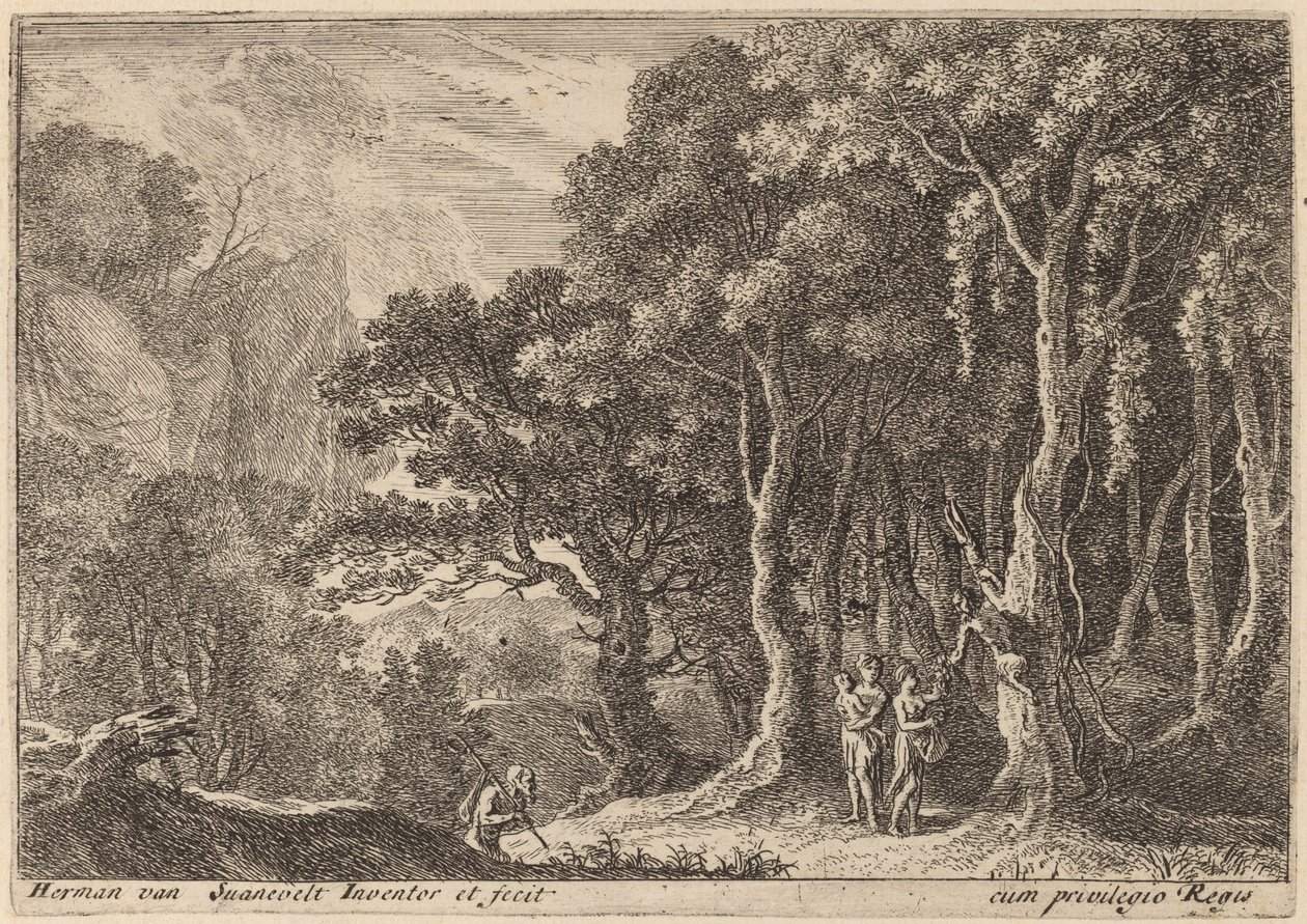 En Satyr, der samler Frugt af Herman van Swanevelt