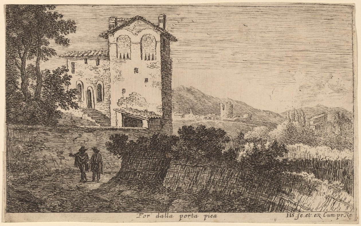 For fra Porta Pia (Villa udenfor Porta Pia) af Herman van Swanevelt