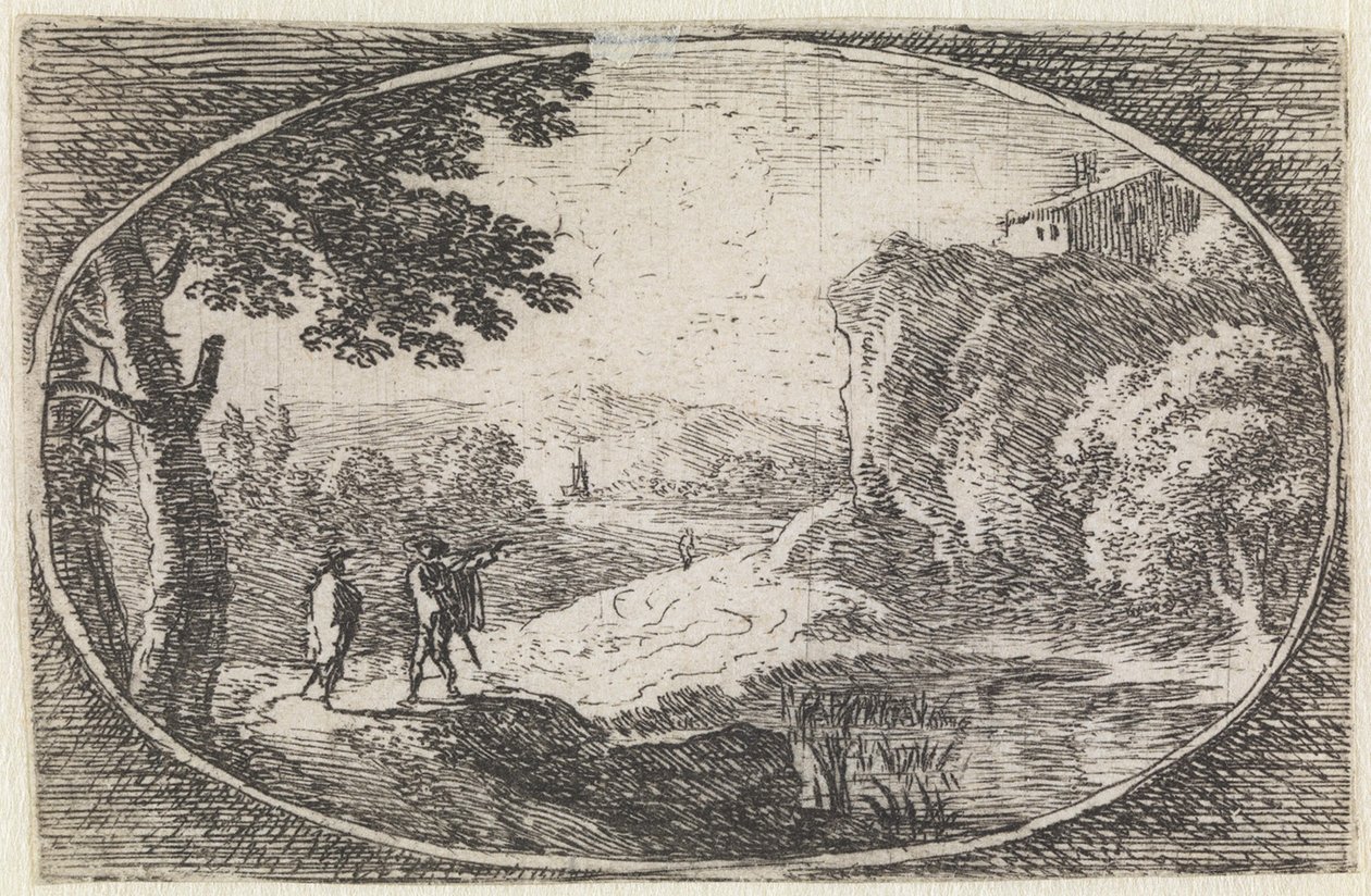 Landskab (nr. 15 fra serien: Varie campestrum fantasiae) af Herman van Swanevelt