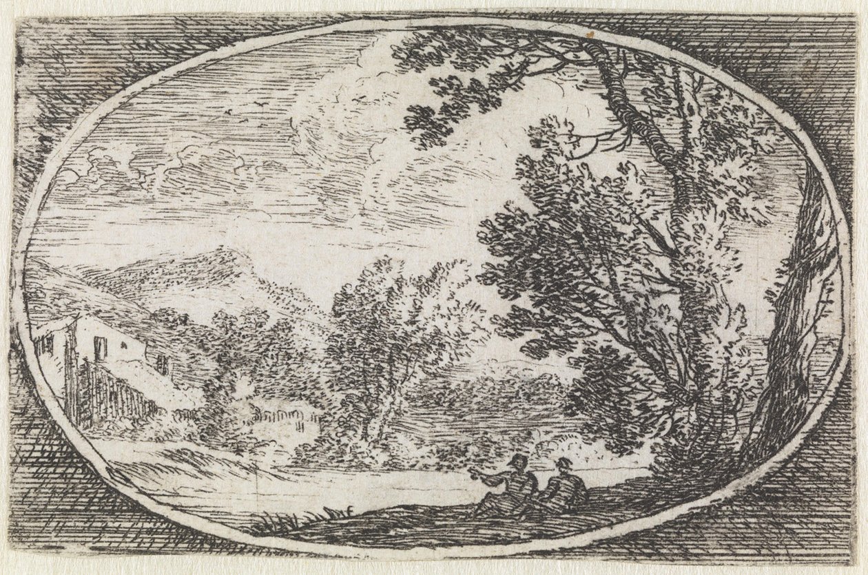 Landskab (nr. 21 i serien: *variae campestrum fantasiae*) af Herman van Swanevelt