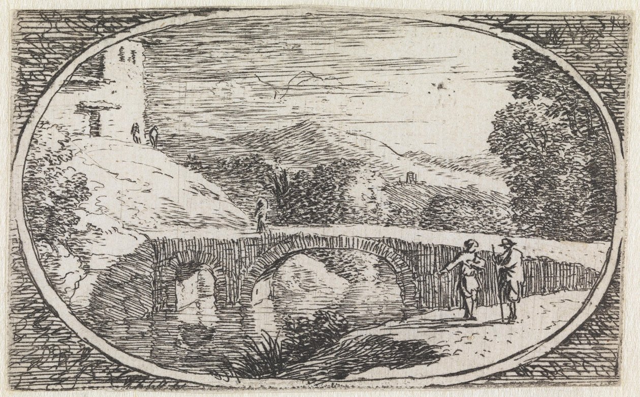 Landskab (nr. 6 fra serien: Variae campestrum fantasiae) af Herman van Swanevelt
