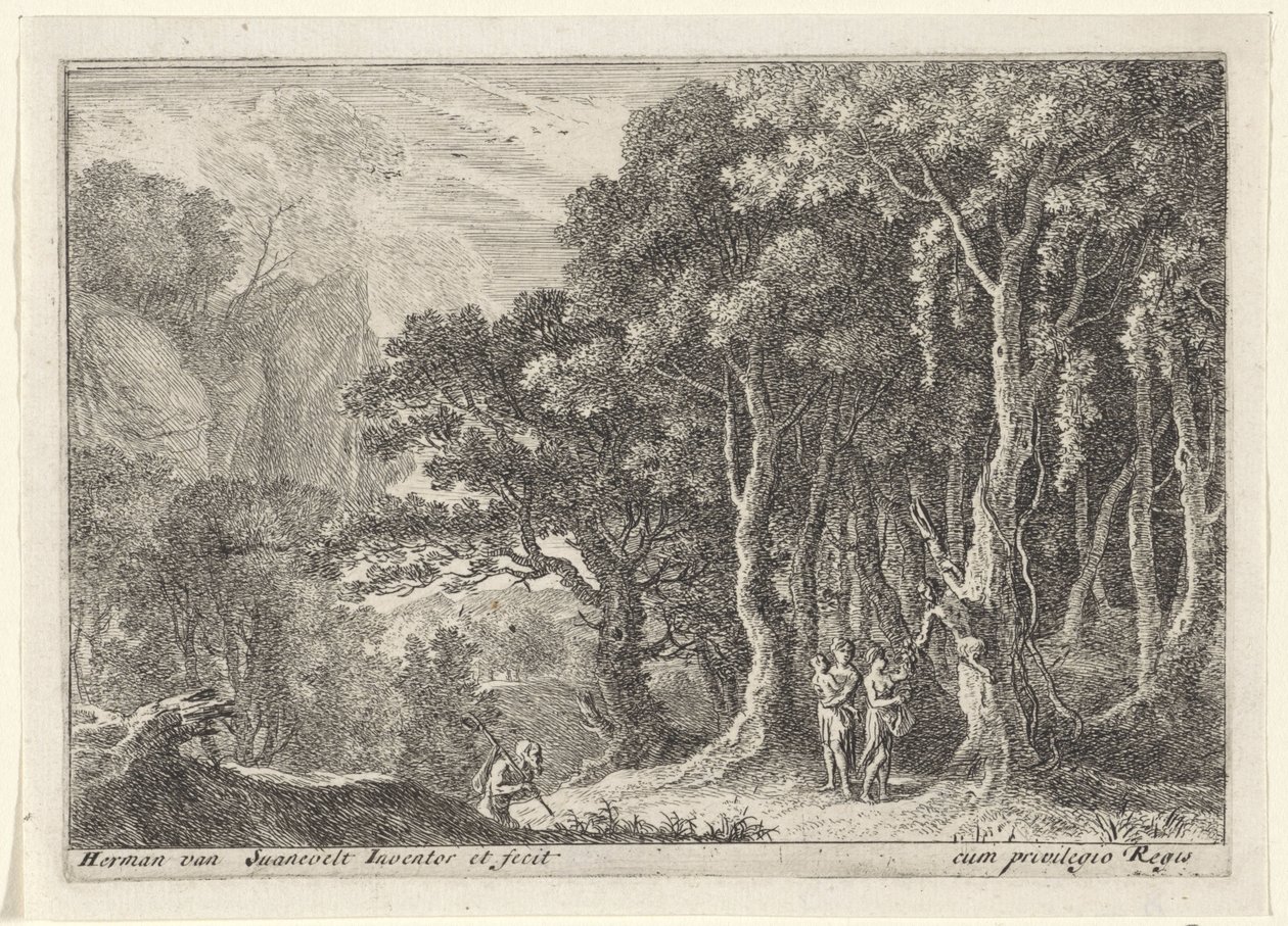 Satyr samler frugt Landskaber med satyrer (serietitel) af Herman van Swanevelt