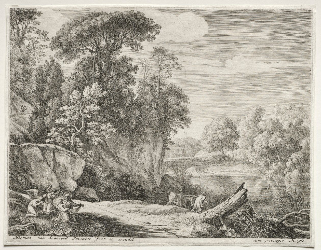 Æslet førte til floden, ca. 1652-1654. af Herman van Swanevelt