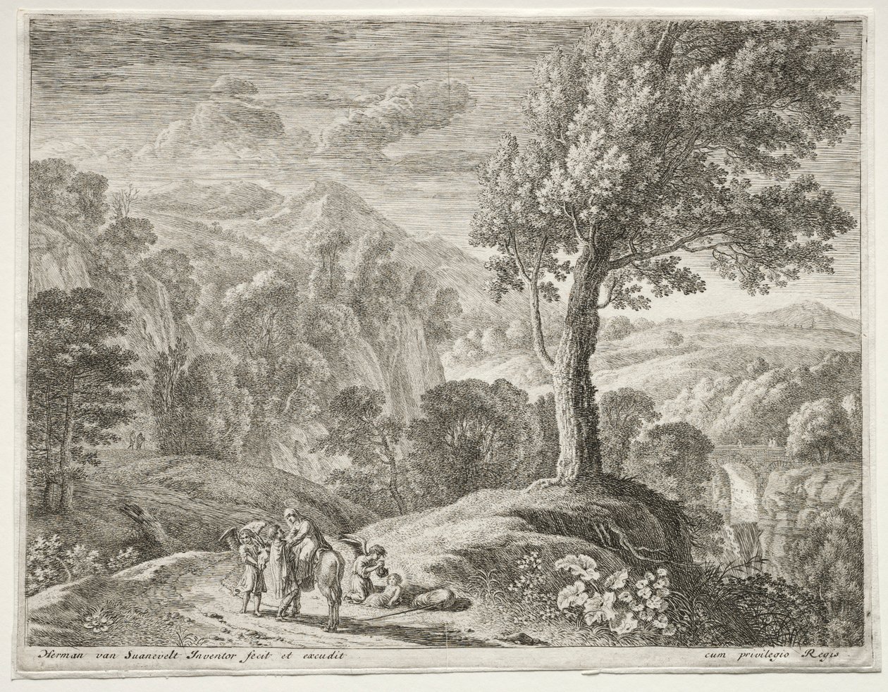 Det store træ og kaskaden, ca. 1652-1654. af Herman van Swanevelt