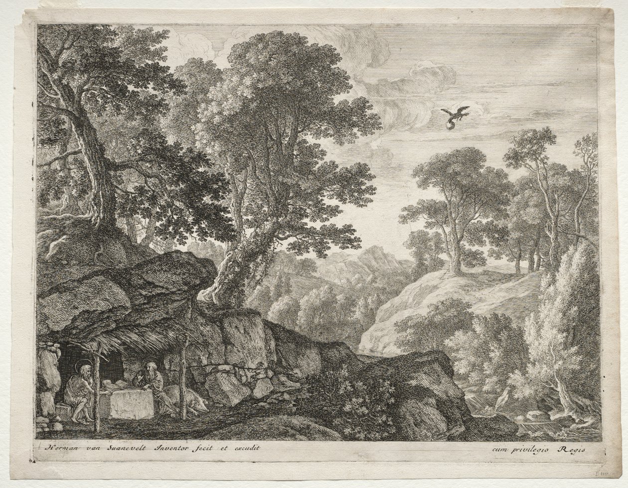 The Penitents: Landskab med St. Paul og Anthony af Herman van Swanevelt
