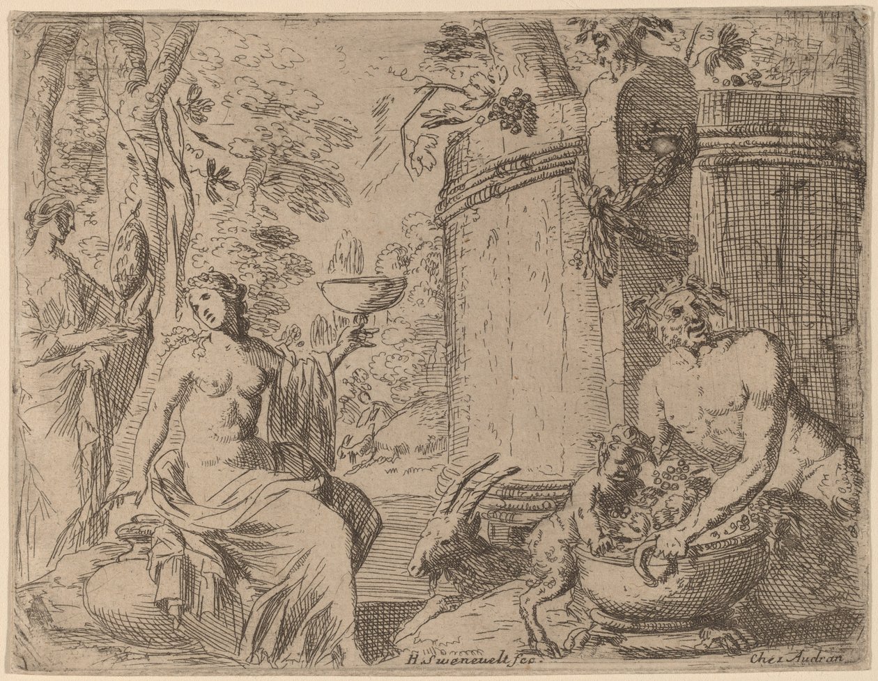 To Nymfer og en Satyr foran et stort Kar af Herman van Swanevelt