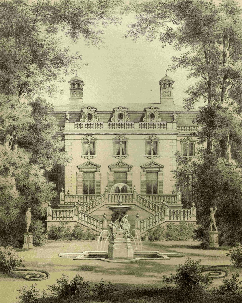 Klein-Glienicke jagthytte, haveside af Hermann Günther