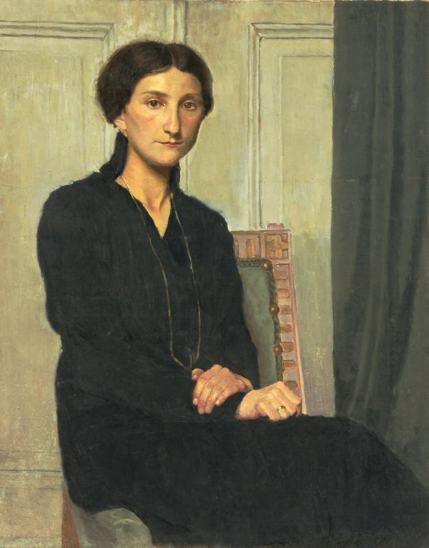 Ung dame i sort kjole af Hermann Lange