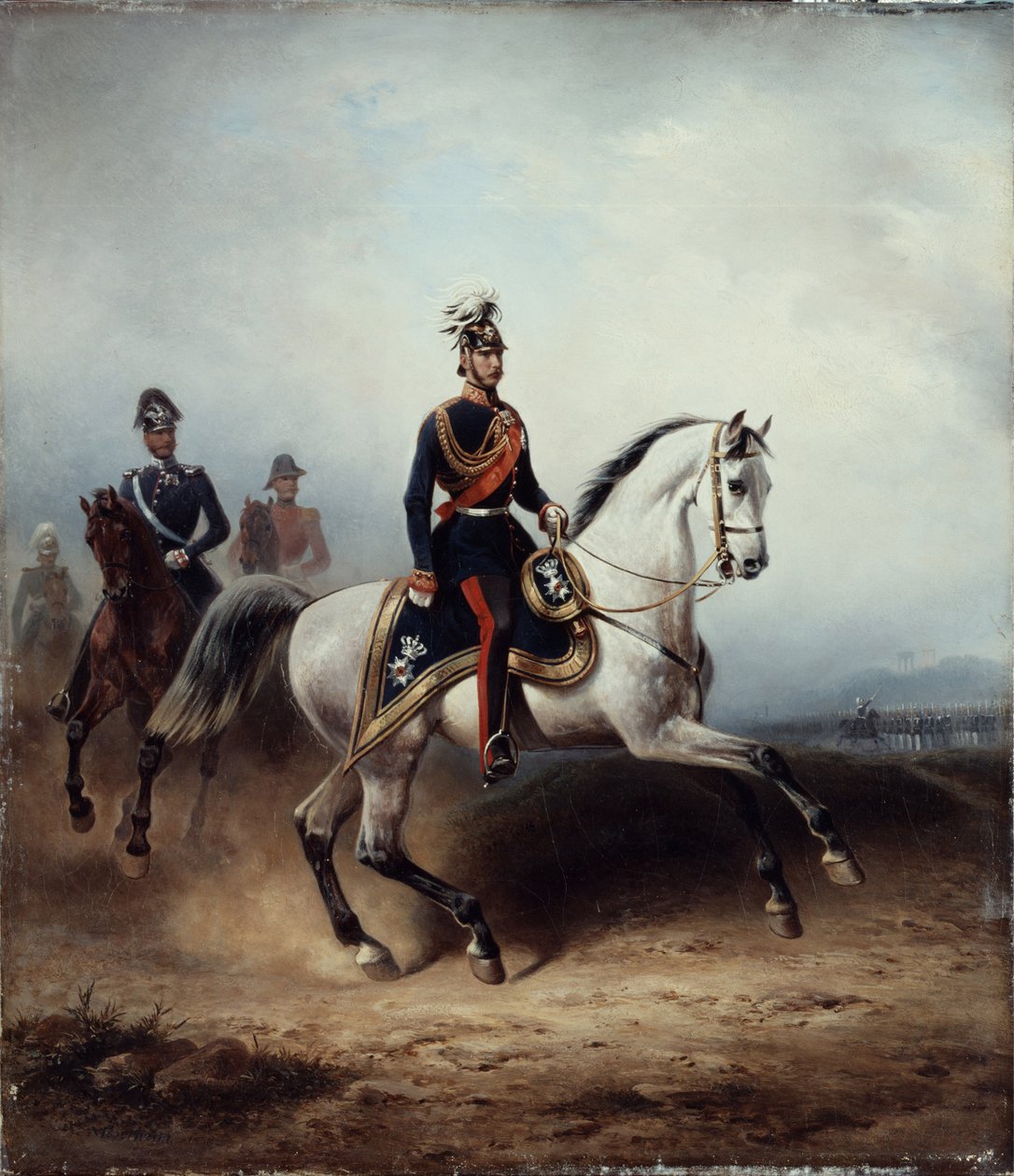 Frederik III Wilhelm på Bornstedtermarken, 1858 af Hermann Meyerheim