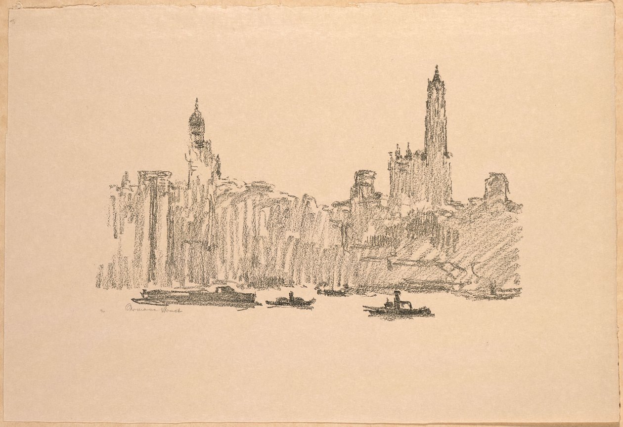 New York. Skyskrabere fra Brooklyn af Hermann Struck