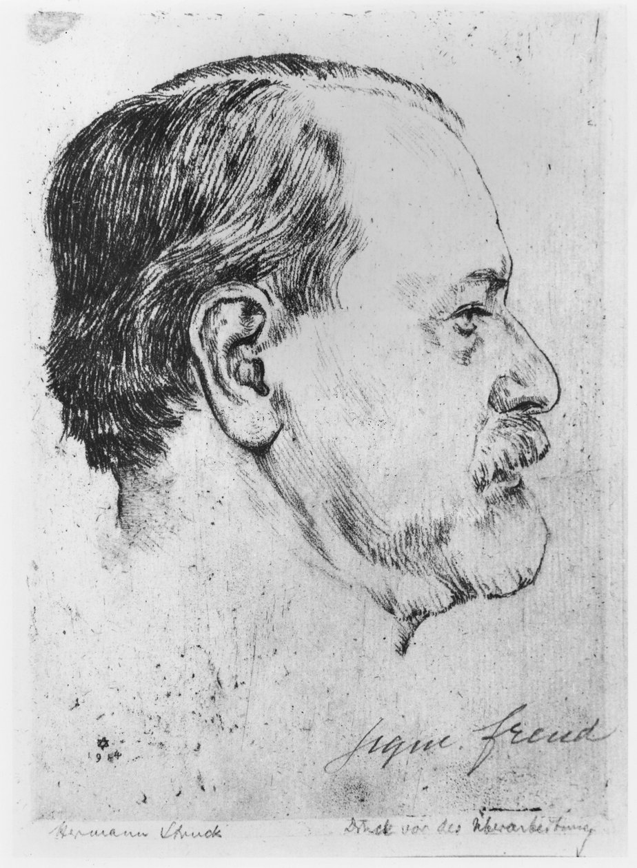 Portræt af Sigmund Freud (1856-1939) 1914 af Hermann Struck