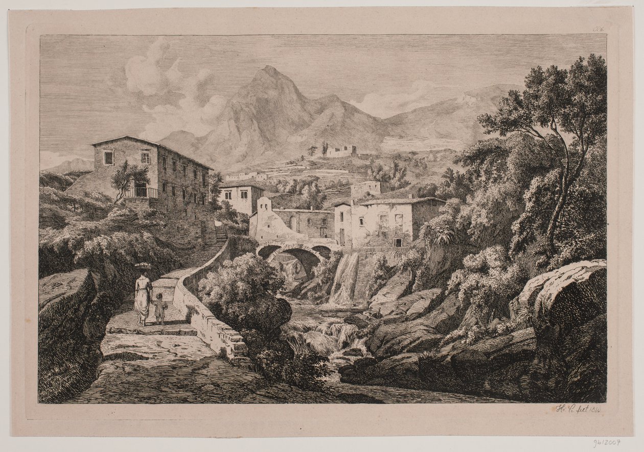 Mølledam ved Amalfi af Hermann Carmiencke