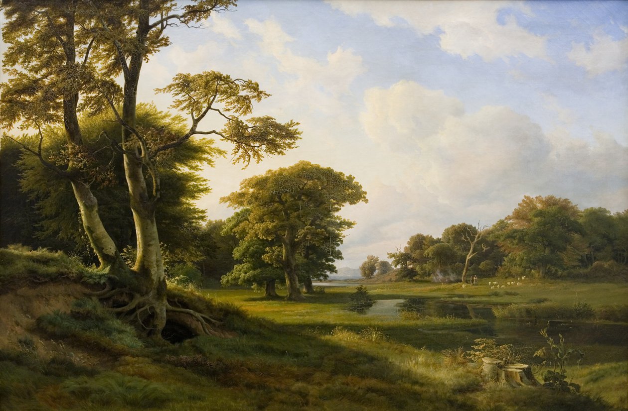 Skovlandskab ved Hellebæk. Efterår af Hermann Carmiencke