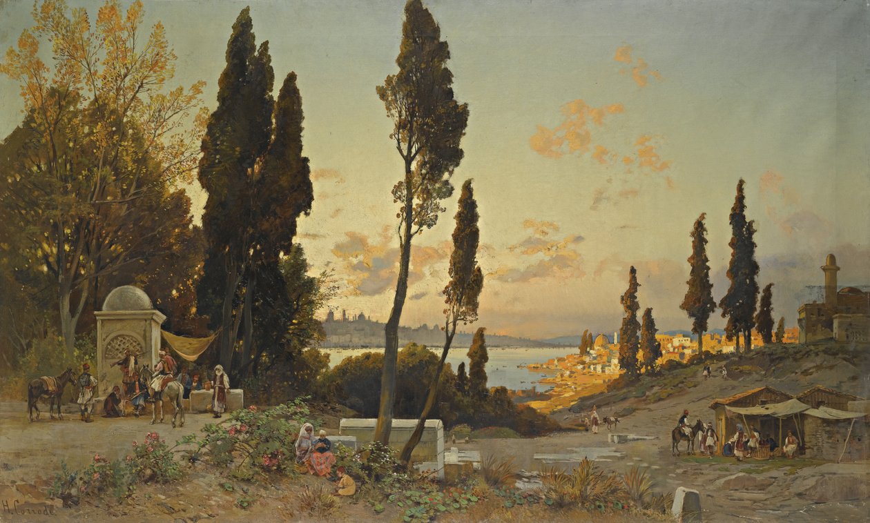 Udsigt over Bosporus, Konstantinopel af Hermann David Salomon Corrodi