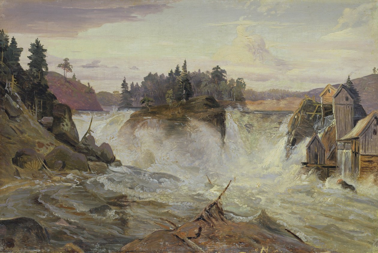 Vandfald i bjergene, 1836 af Hermann Joseph Neefe