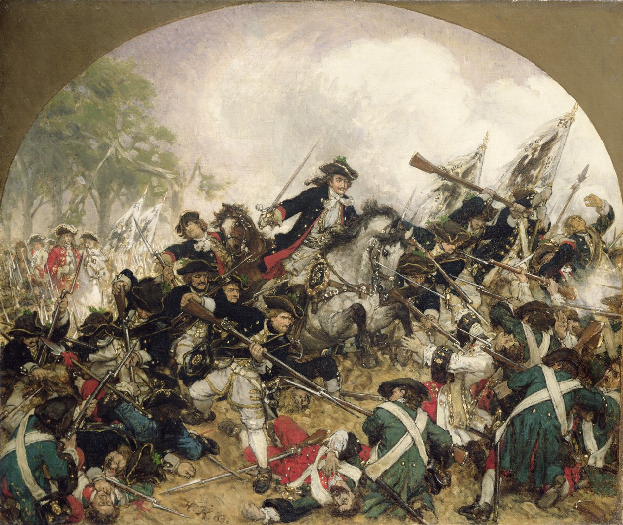 Den gamle Dessauer i slaget ved Torino, 1883 af Hermann Joseph Wilhelm Knackfuss