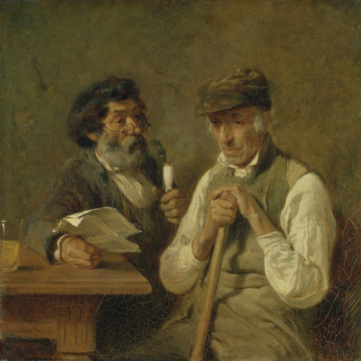 Arbejdere taler politik, 1841 af Hermann Kauffmann