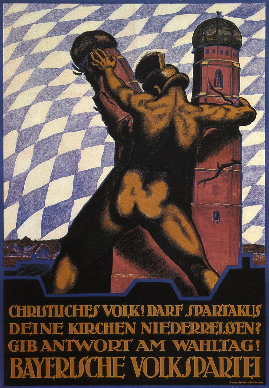 kristne! Skal Spartacus rive dine kirker ned, 1919 af Hermann Keimel