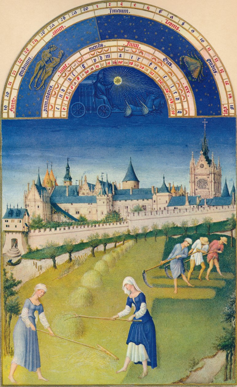 juni - paladset og Sainte-Chapelle, 1400-tallet, 1939 af Hermann Limbourg