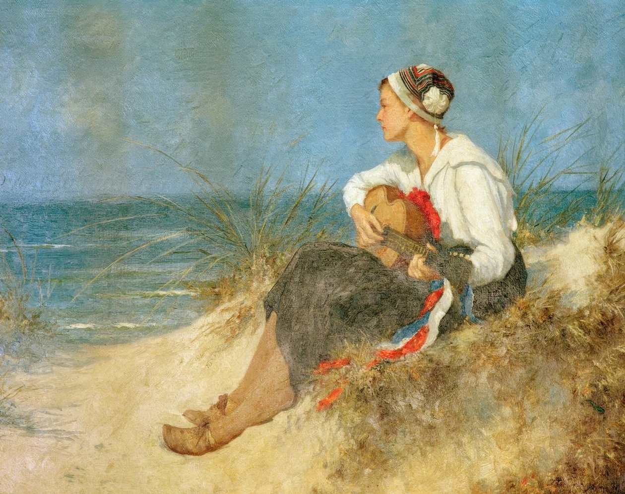 Kontemplativ time på stranden af Hermann Seeger